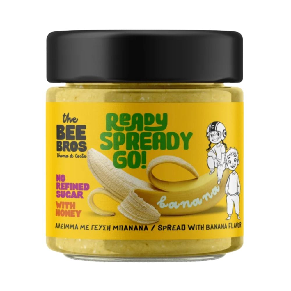 aleima banana bee bros Άλειμμα με γεύση ΜΠΑΝΑΝΑ 300gr - The Bee Bros - Image 1